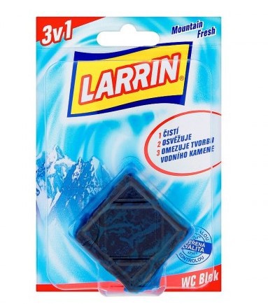 Larrin WC Blok do nádržky modrý 50g | Čistící, dezinf.prostř., dezodoranty - Přípravky na WC - Závěsy na WC a pissoárové kostky Larrin WC Blok do nádržky modrý 50g | Čistící, dezinf.prostř., dezodoranty - Přípravky na WC - Závěsy na WC a pissoárové kostky